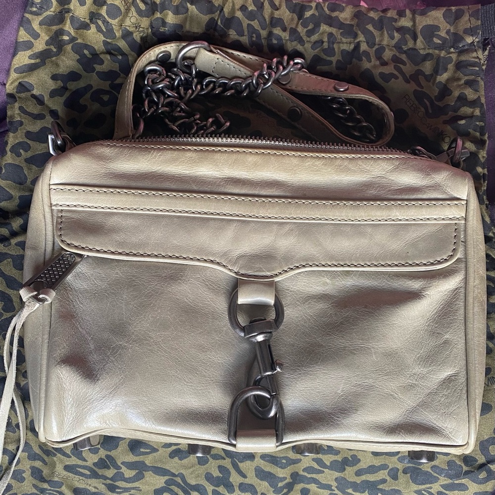 Rebecca Minkoff - grey cross-body convertible bag.